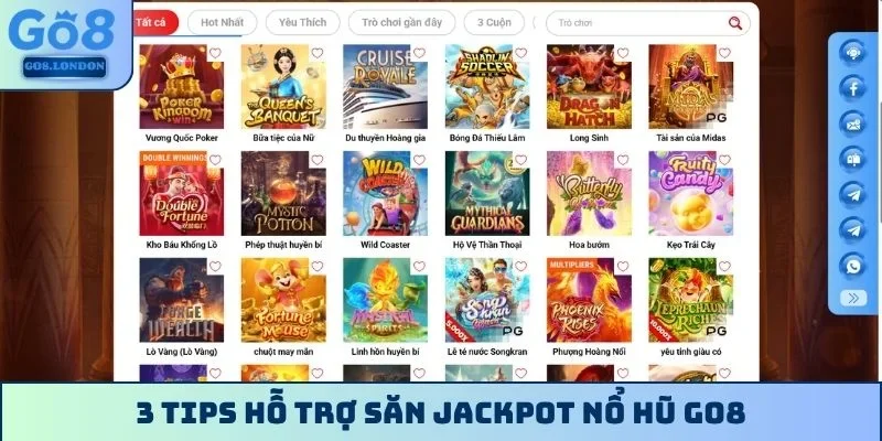 3 tips hỗ trợ săn jackpot nổ hũ GO8