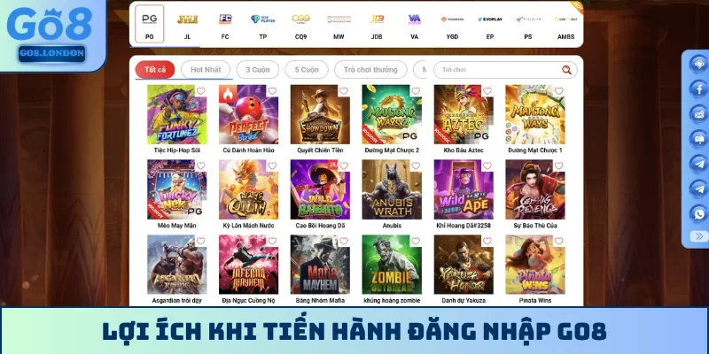 Lợi ích khi tiến hành đăng nhập GO8